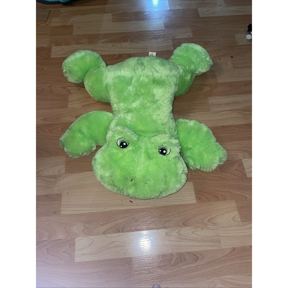 Dan Dee Green Frog Plush 23" Extra Large Lying Down Stuffed Animal Fluffy Craft